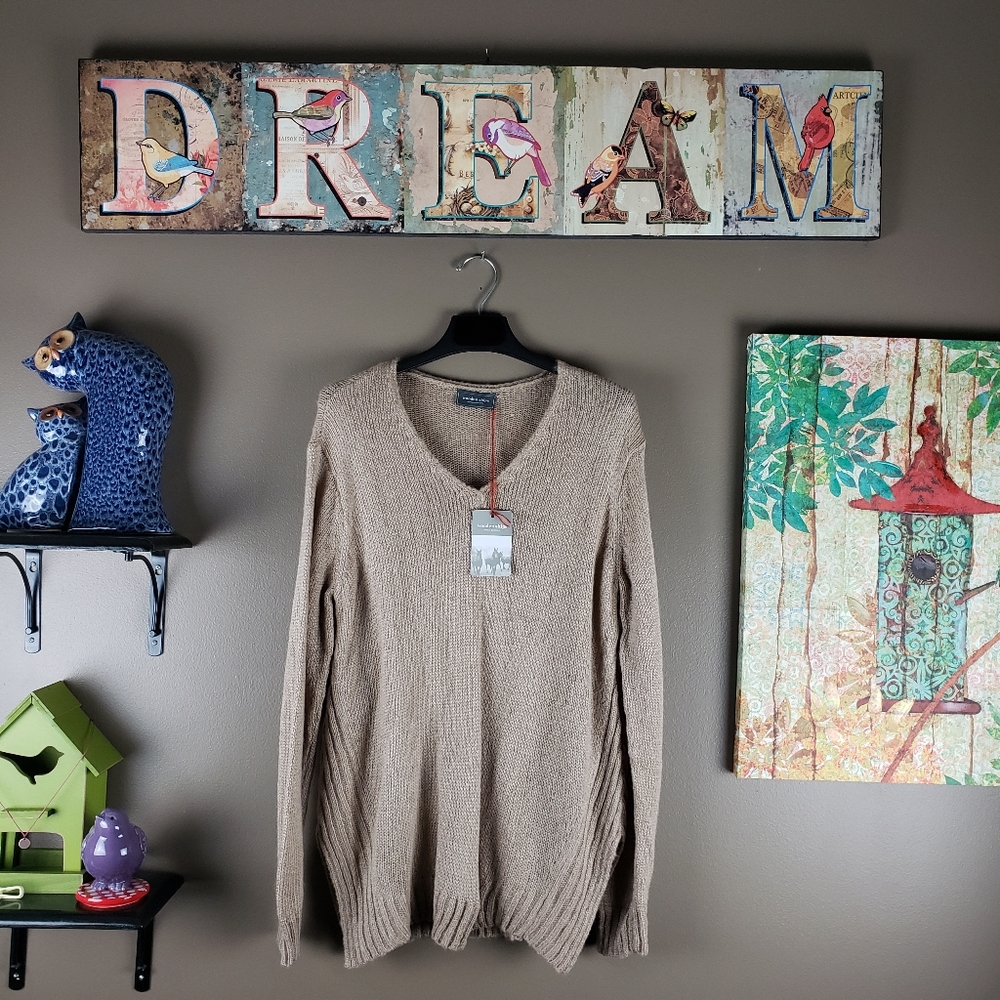 Wooden ships mohair blend v neck sweater M/L